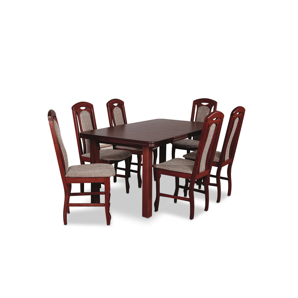 Jídelní set 18 - Stůl 160x90,6x židle (ořech střední/lawa 2)
