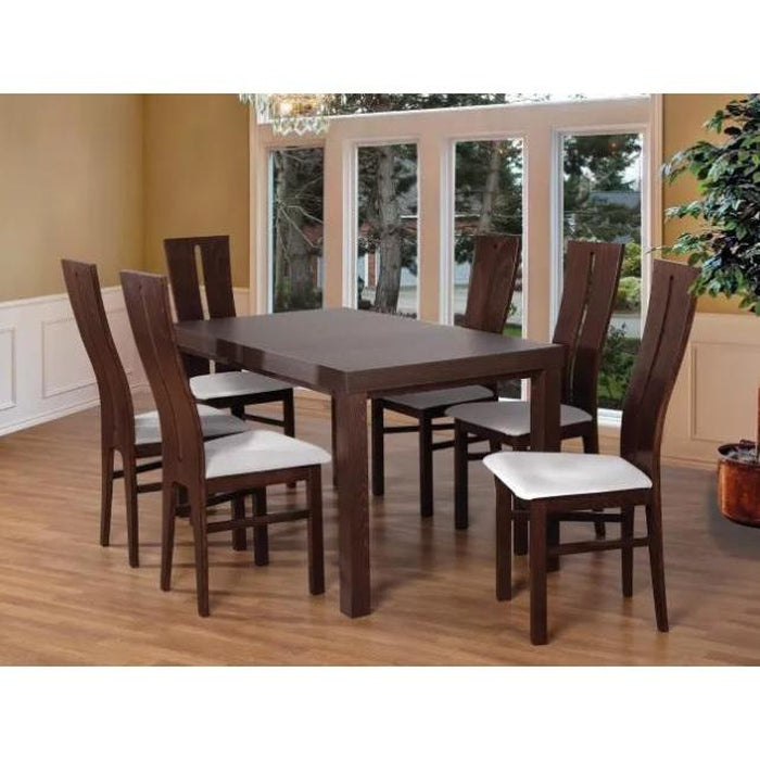 Set 1 - 6x židle, stůl, rozkládací (ořech tmavý/madryt 120/buk)