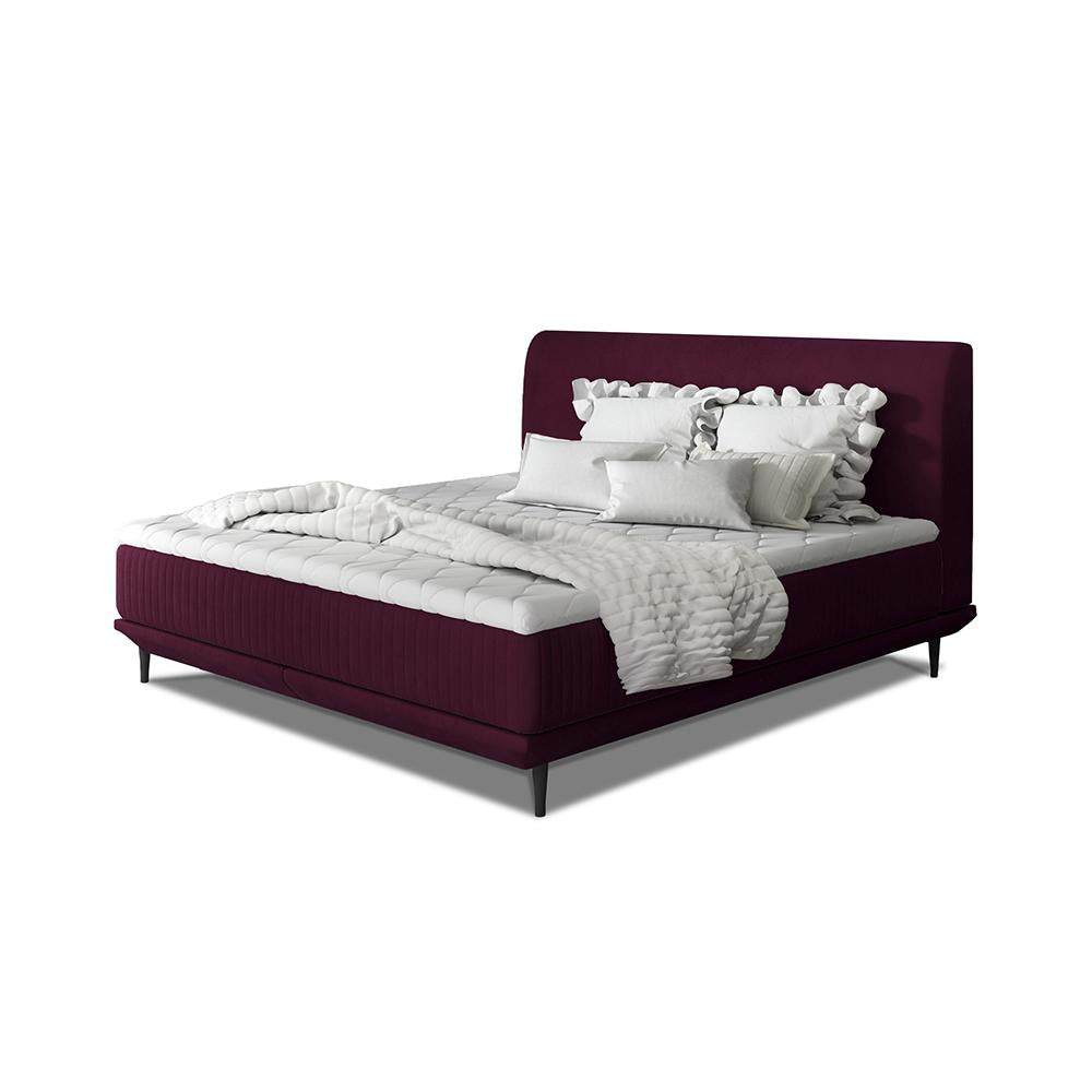 Čalouněná postel Scarlett 180x200, vínově červená, vč. matrace