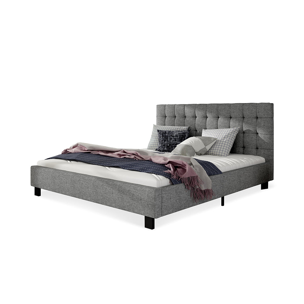Čalouněná postel Paxton 160x200 šedá vč. roštu, bez matrace a ÚP