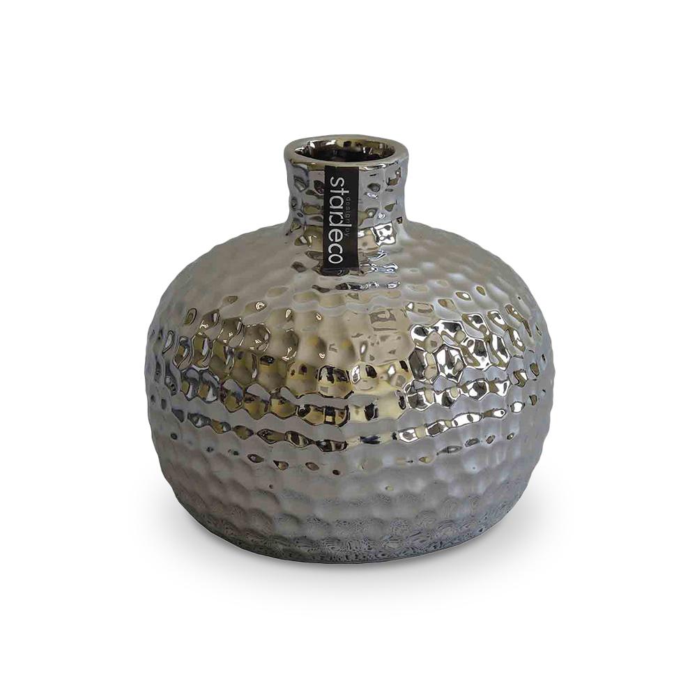 Keramická váza VK55 stříbrná (13,5 cm)