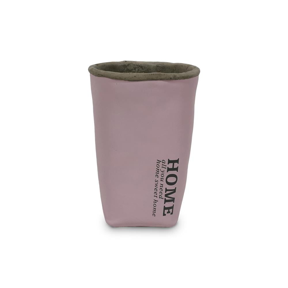 Cementová váza CV05 růžová (20 cm)