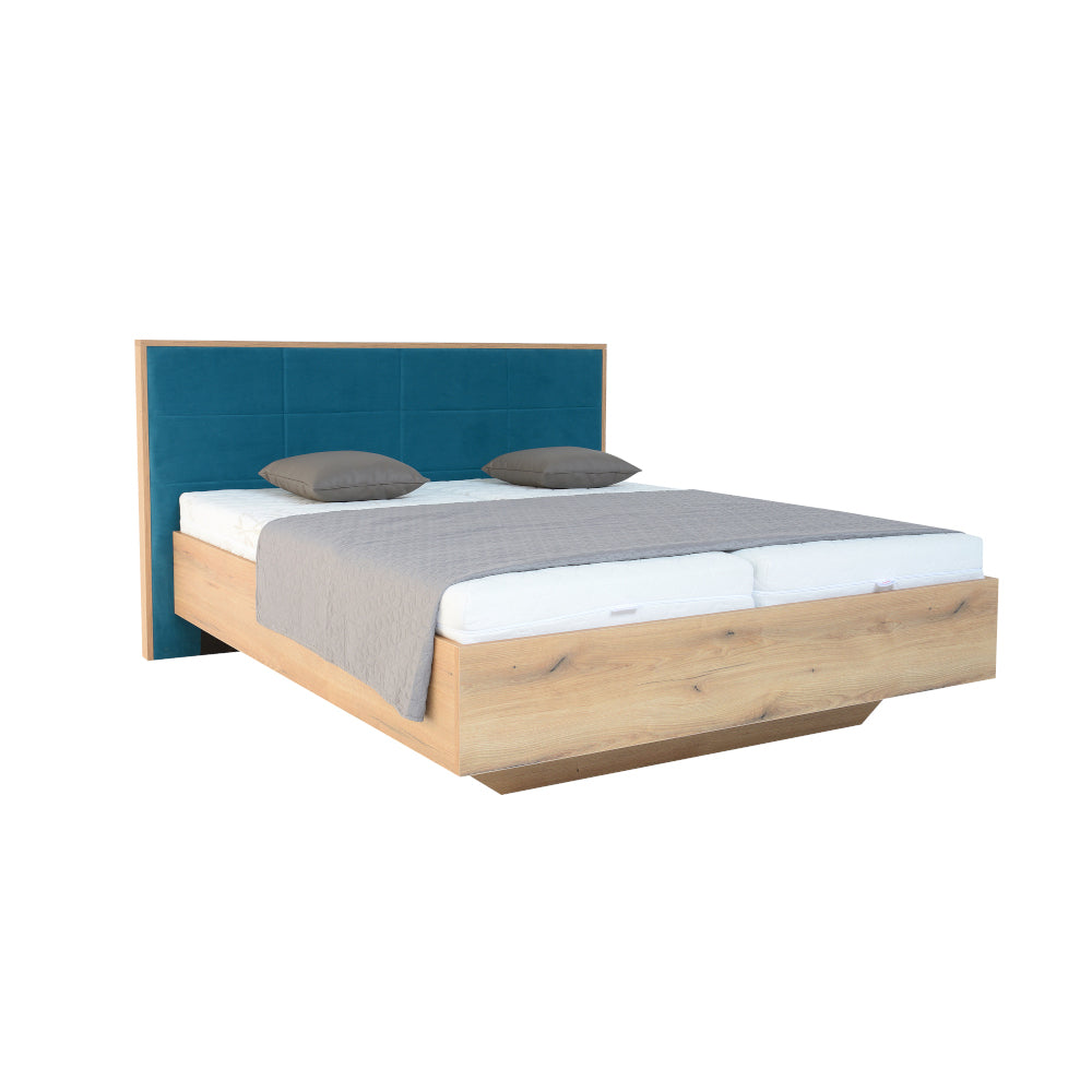 Dřevěná postel Leticia 180x200, dub, vč. matrace, roštu a ÚP