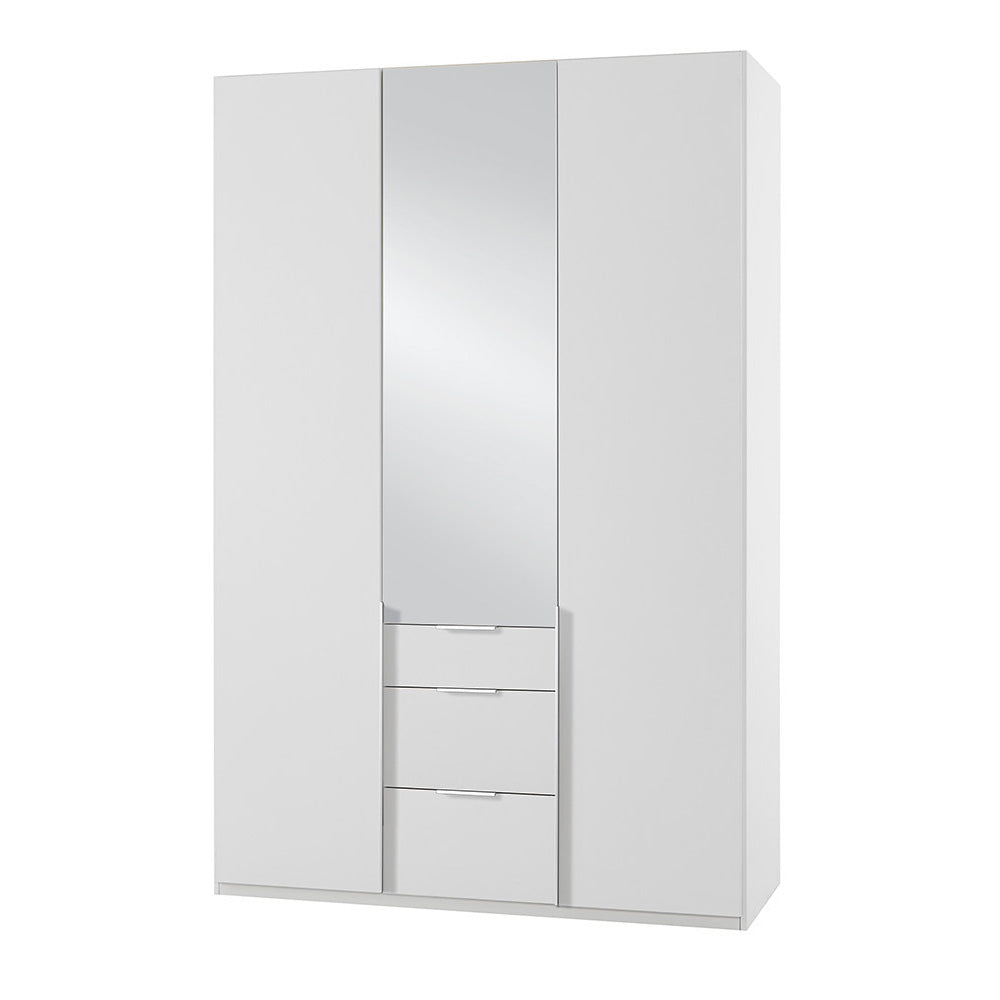 Skříň Moritz - 135/234/58 cm (bílá, zrcadlo)