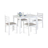 Jídelní set Blanche - 4x židle, 1x stůl (dřevo, bílá)