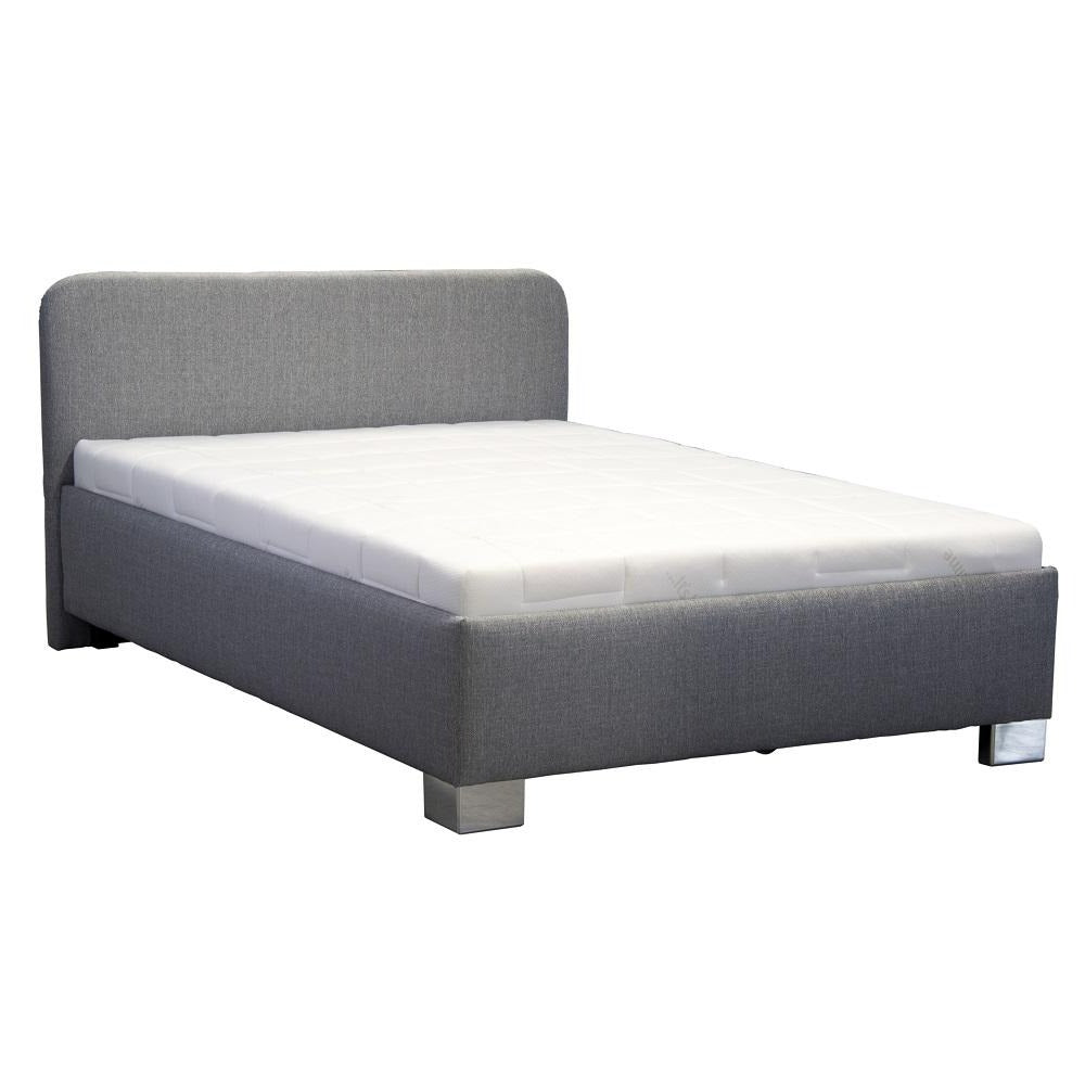 Čalouněná postel Arlo 140x200, šedá, včetně matrace a ÚP