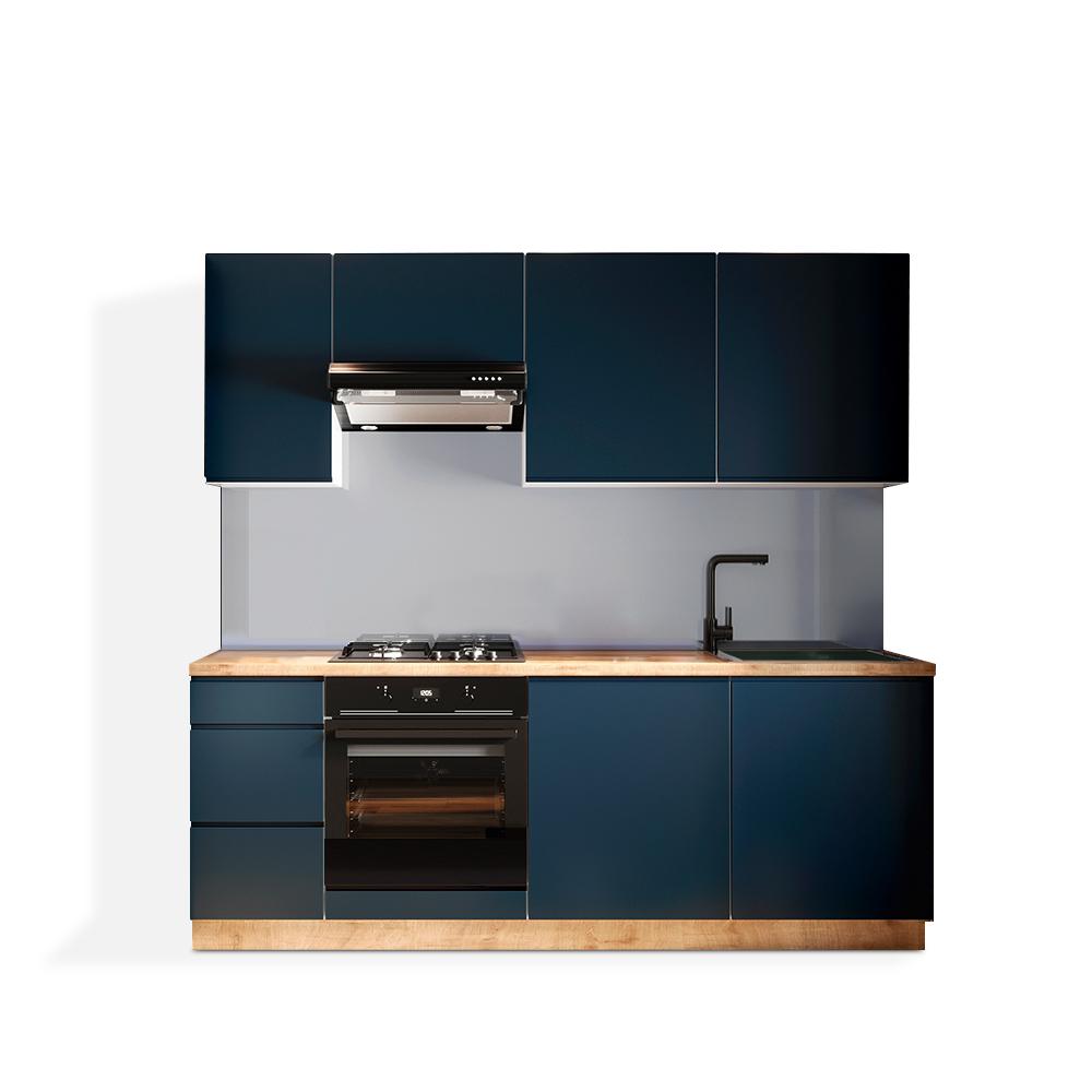Kuchyně Minea 220 cm (modrá mat)