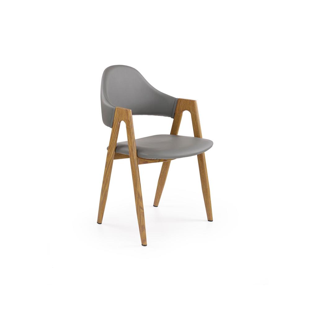 Jídelní židle K247, područky (ocel, eko kůže)