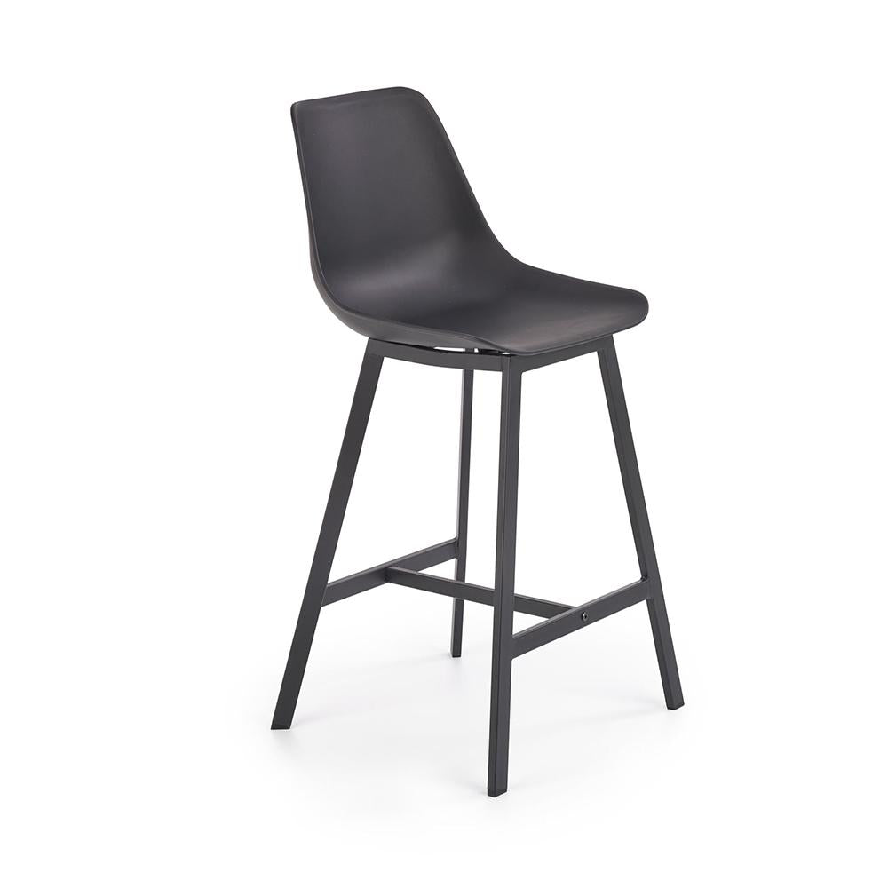 Barová židle Isa (plast, kov, černá)