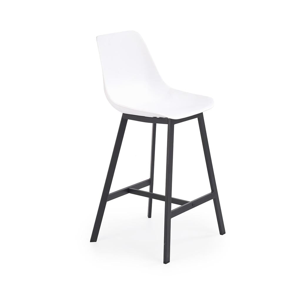 Barová židle Isa (plast, kov, bílá)