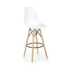Barová židle Gabri (plast, kov, dřevo, bílá)