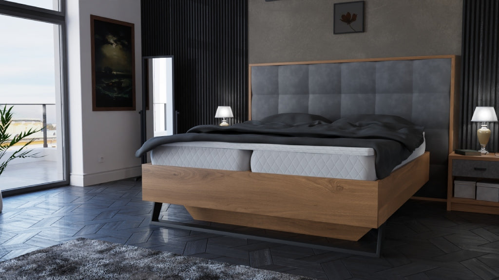 Masivní postel Leon 180x200, dub, včetně matrace, roštu a ÚP
