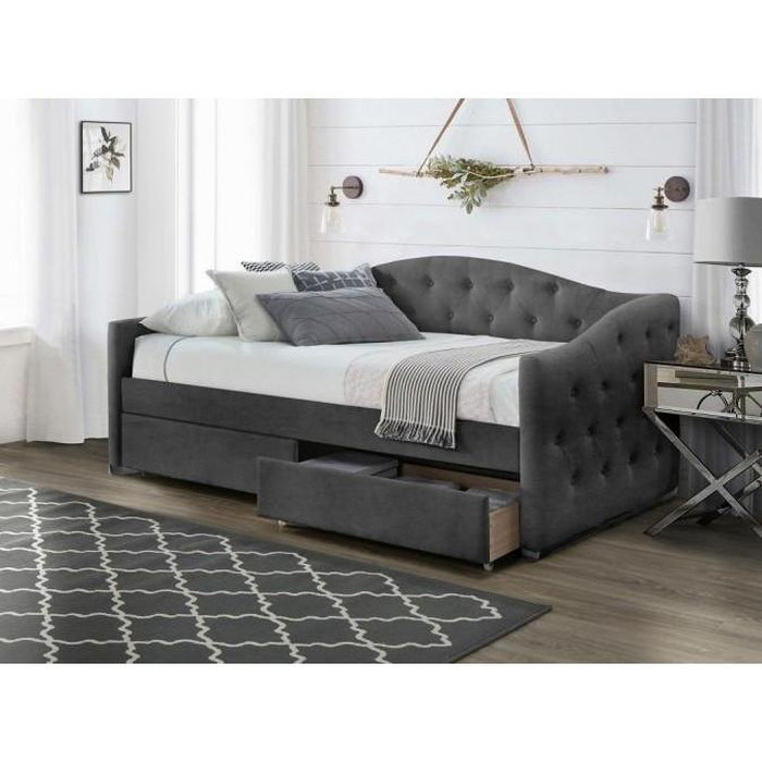Čalouněná postel Belle 90x200, šedá, včetně roštu a ÚP