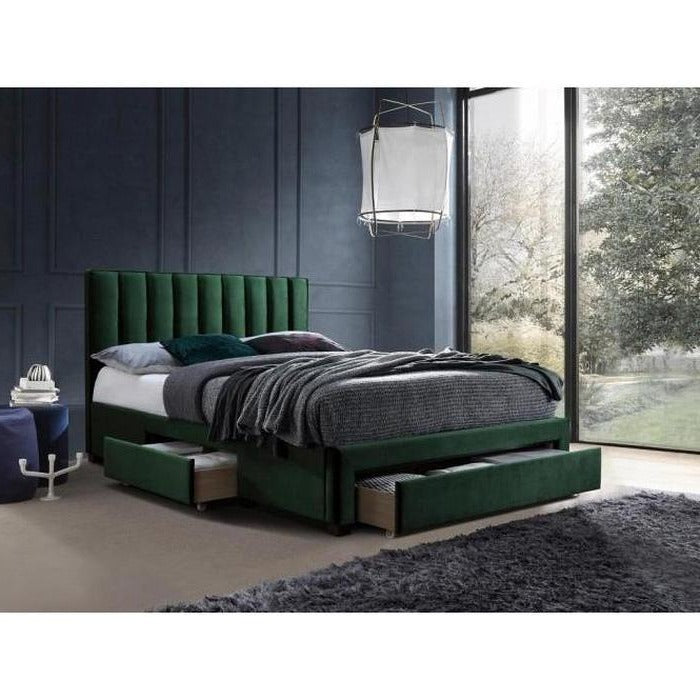 Čalouněná postel Wolfgang 160x200, zelená, včetně roštu a ÚP