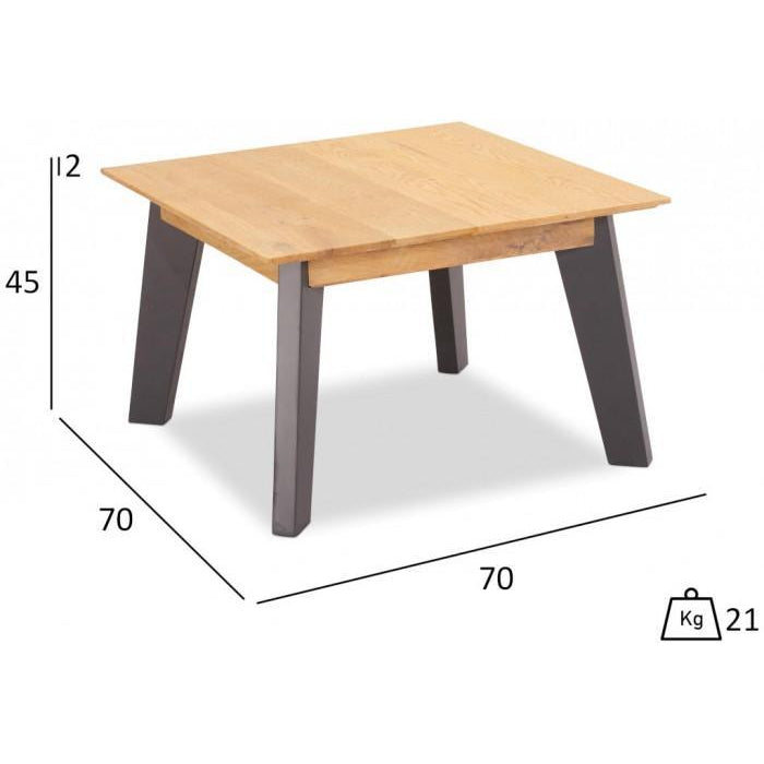 Konferenční stolek Hakon - 70x45x70 cm (hnědá, šedá)