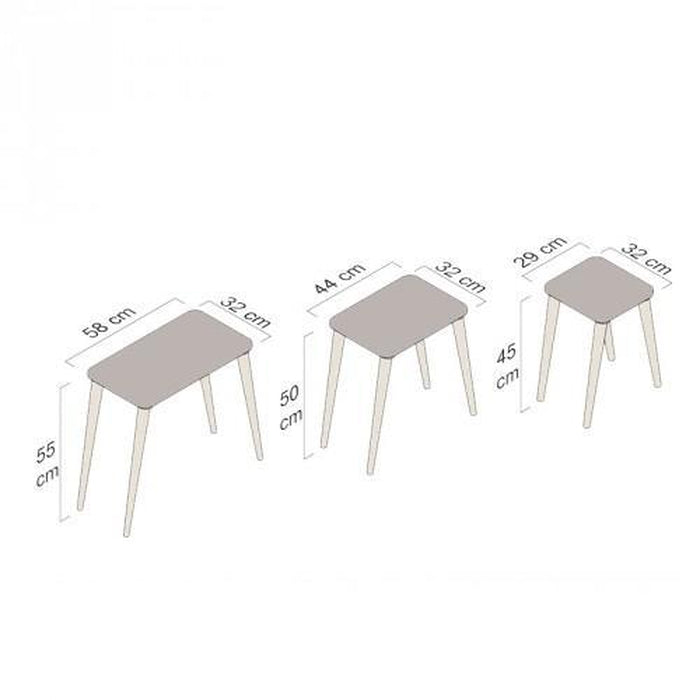 Konferenční stolek Marko - set 3 kusů (ořech)