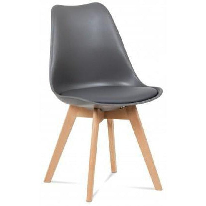 Jídelní židle Lina šedá, plast + eko kůže