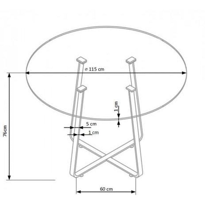 Jídelní stůl Looper - prům.115x76 cm (bílá)