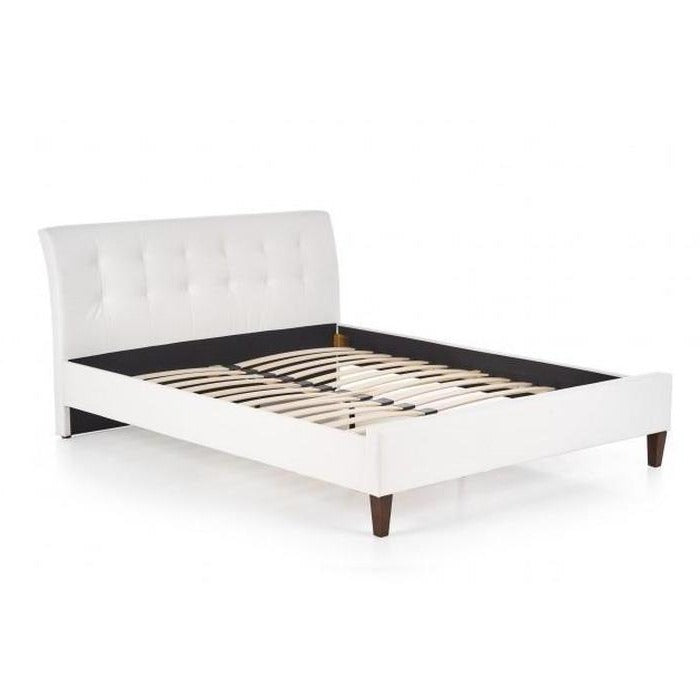 Čalouněná postel Kirsty 160x200, bílá, vč. roštu, bez matrace