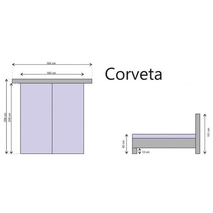 Čalouněná postel Corveta 160x200, bílá/šedá, vč. matrace a úp