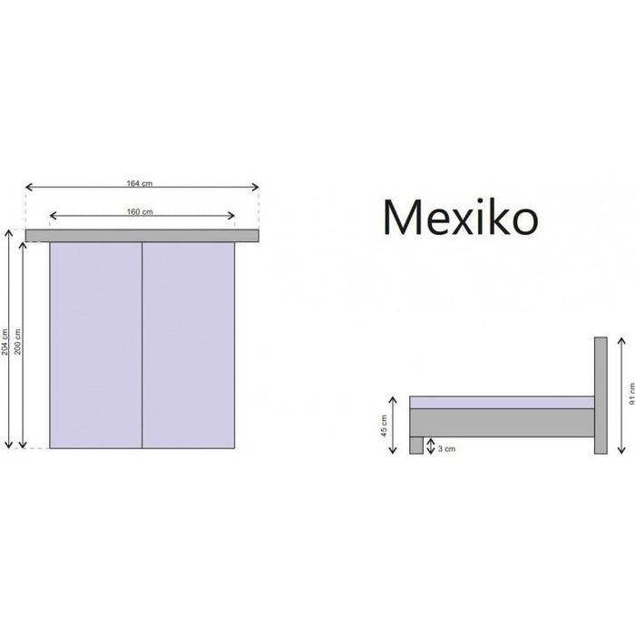 Čalouněná postel Mexico 160x200, šedá, včetně úp