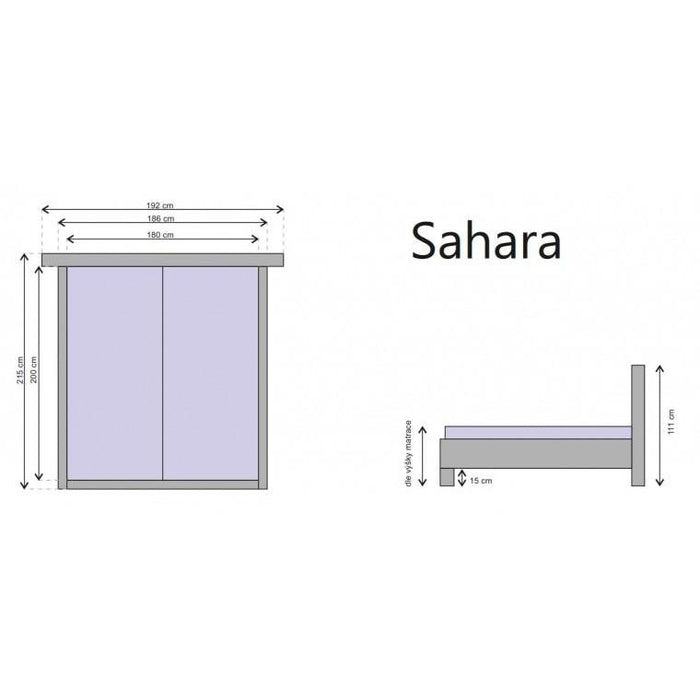 Čalouněná postel Sahara 180x200, vč. roštu a úp, bez matrace