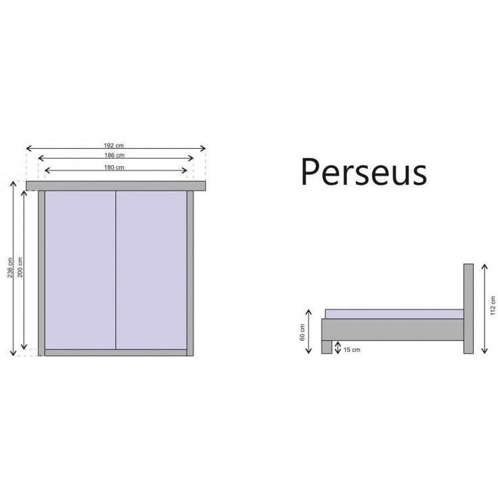 Čalouněná postel Perseus 180x200, vč. matrace, pol. roštu a úp