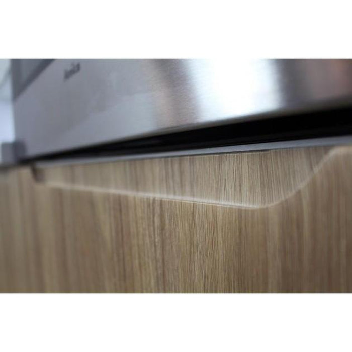 Rohová kuchyně Zoya pravý roh 300x180 cm (šedá/dřevo)