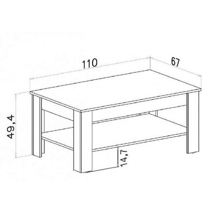 Konferenční stolek Nive - obdélník (dub sonoma)