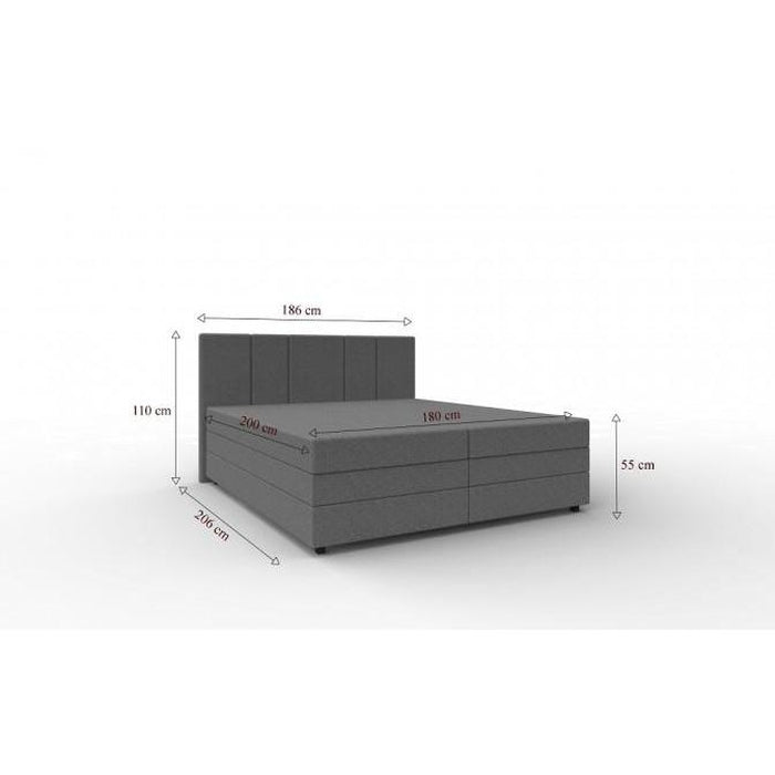 Čalouněná postel Alexa 180x200, vč. matrace a úp, šedá