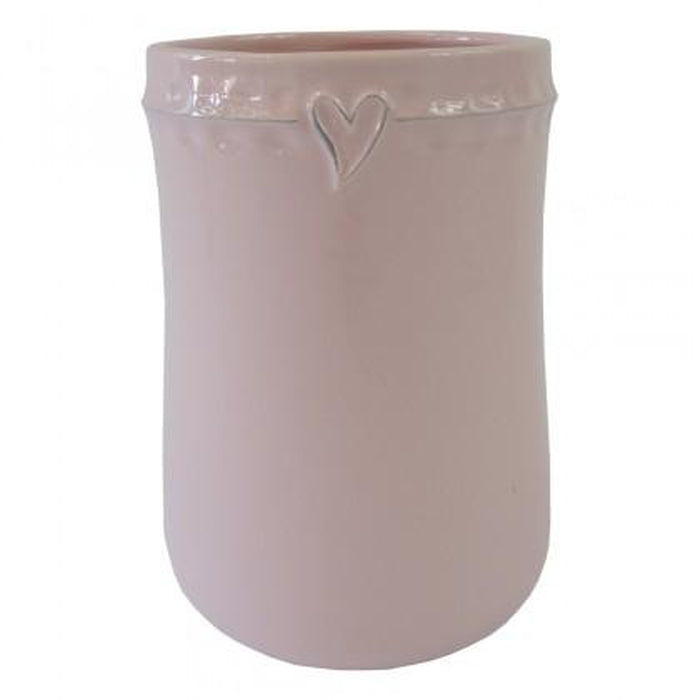 Keramická váza VK46 růžová se srdíčkem (23 cm)