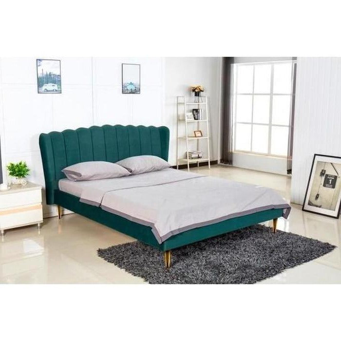 Čalouněná postel Florence 160x200, zelená, včetně roštu