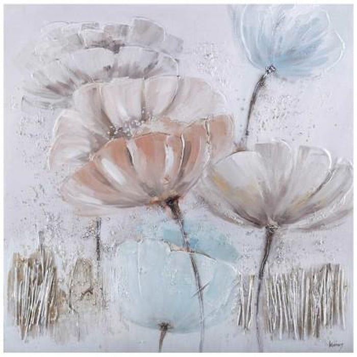 Ručně malovaný obraz Windy flowers (100x100 cm)