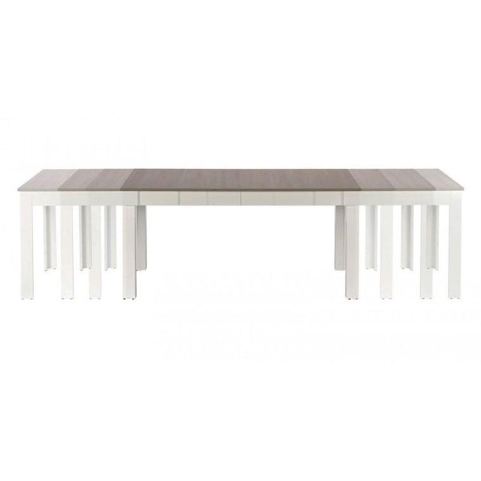 Jídelní stůl Seweryn rozkládací 160-300x90 cm (dub sonoma/bílá)