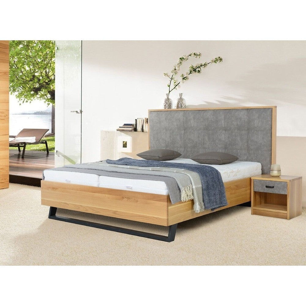 Masivní postel Leon 180x200, dub, včetně roštu a ÚP, bez matrace