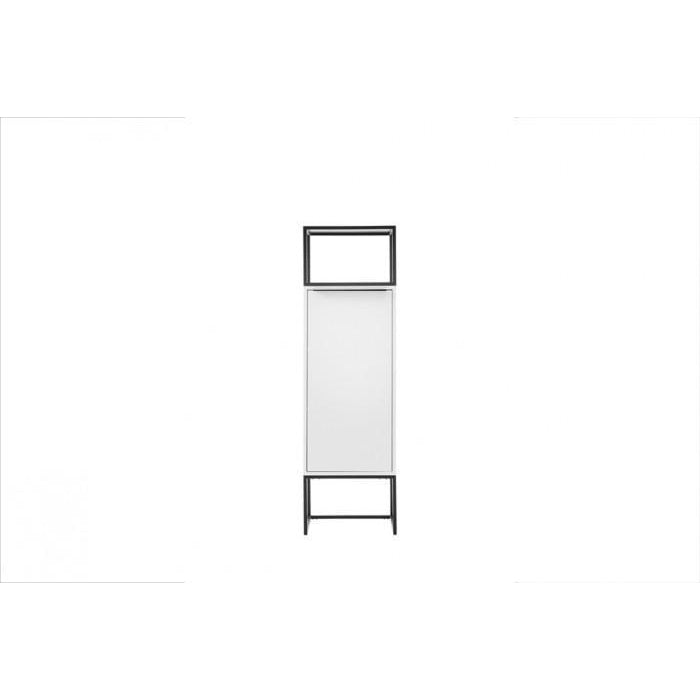 Regál Lerke (1x dveře, bílá, černá)
