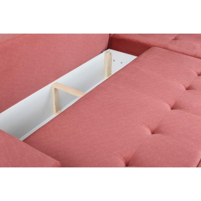 Rohová sedačka rozkládací Cedrata pravý roh ÚP růžová