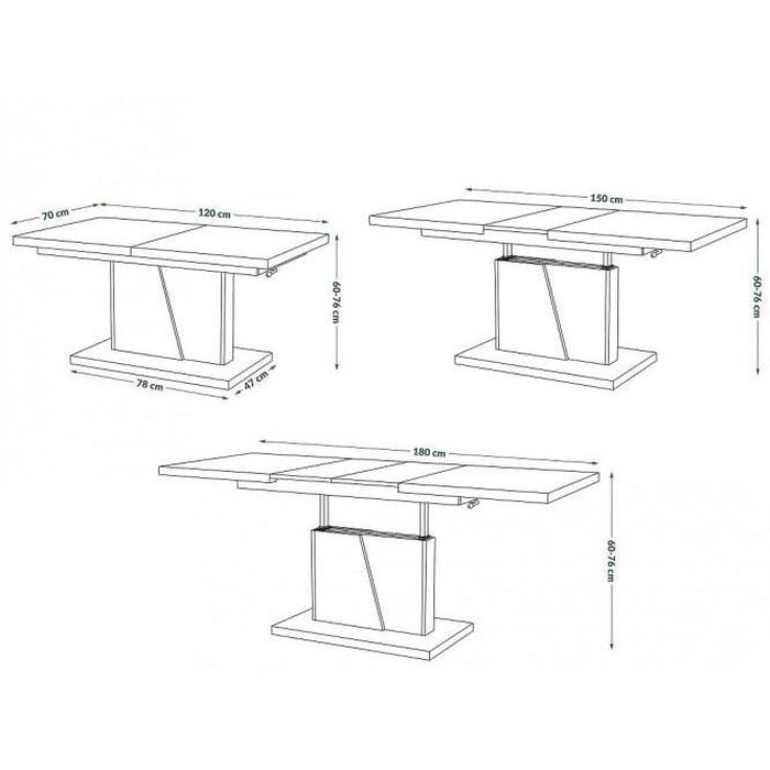 Konferenční stolek rozkládací Flox (dub sonoma, bílá)