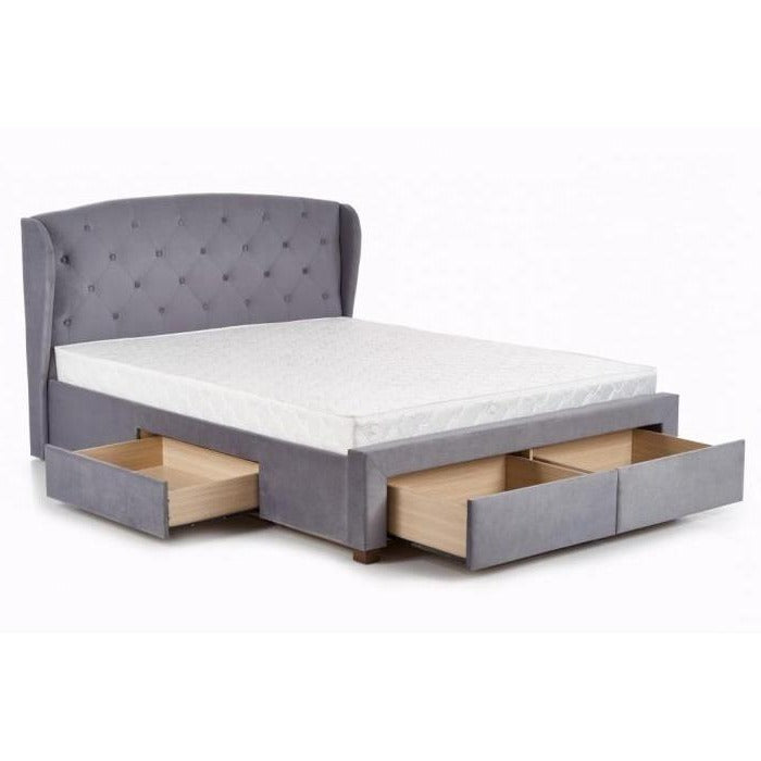 Čalouněná postel Etienne 160x200, šedá, včetně roštu a ÚP